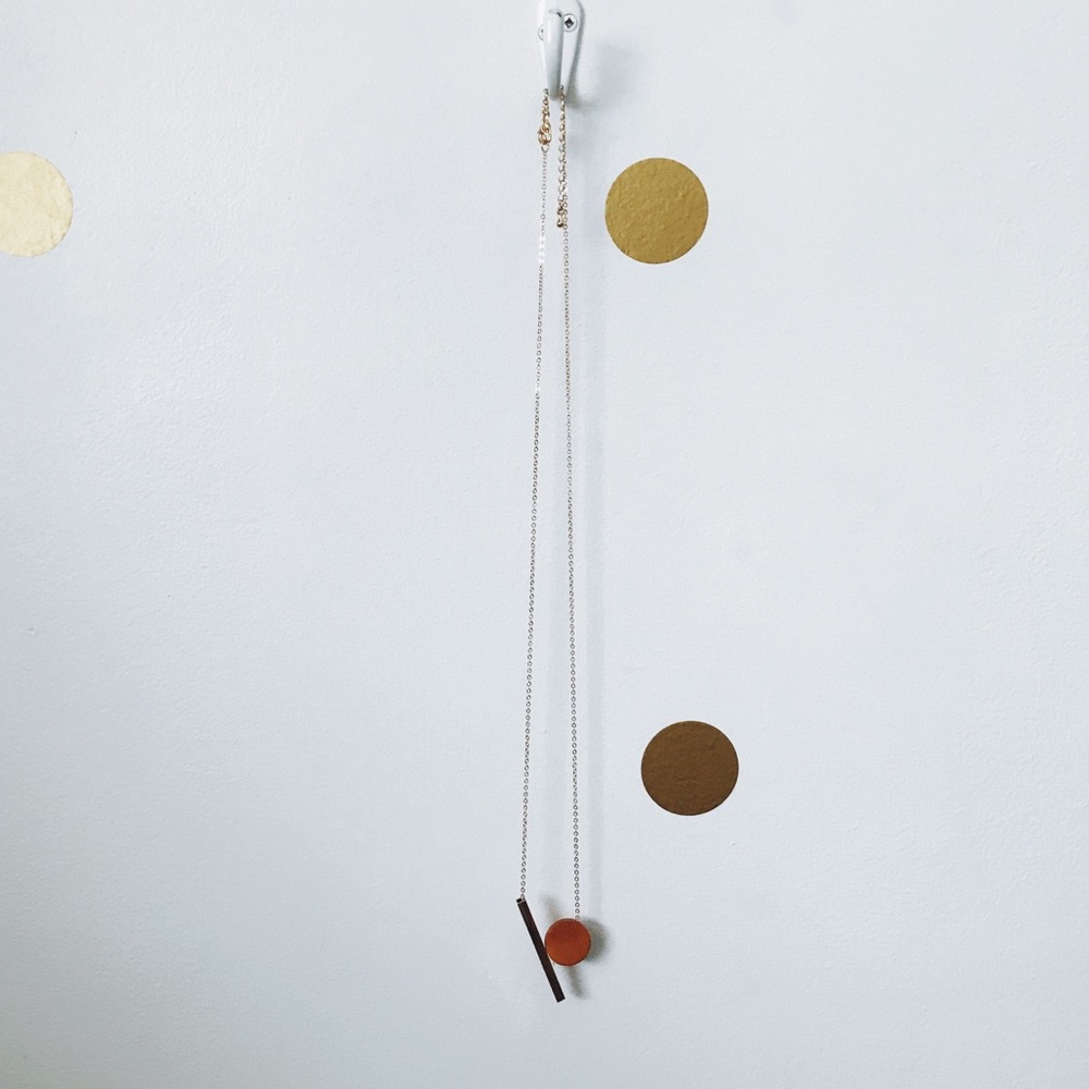 Brass and wood necklace